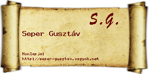 Seper Gusztáv névjegykártya